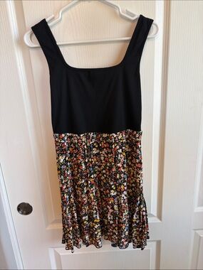 SHEIN Black & Floral Tiered Sundress